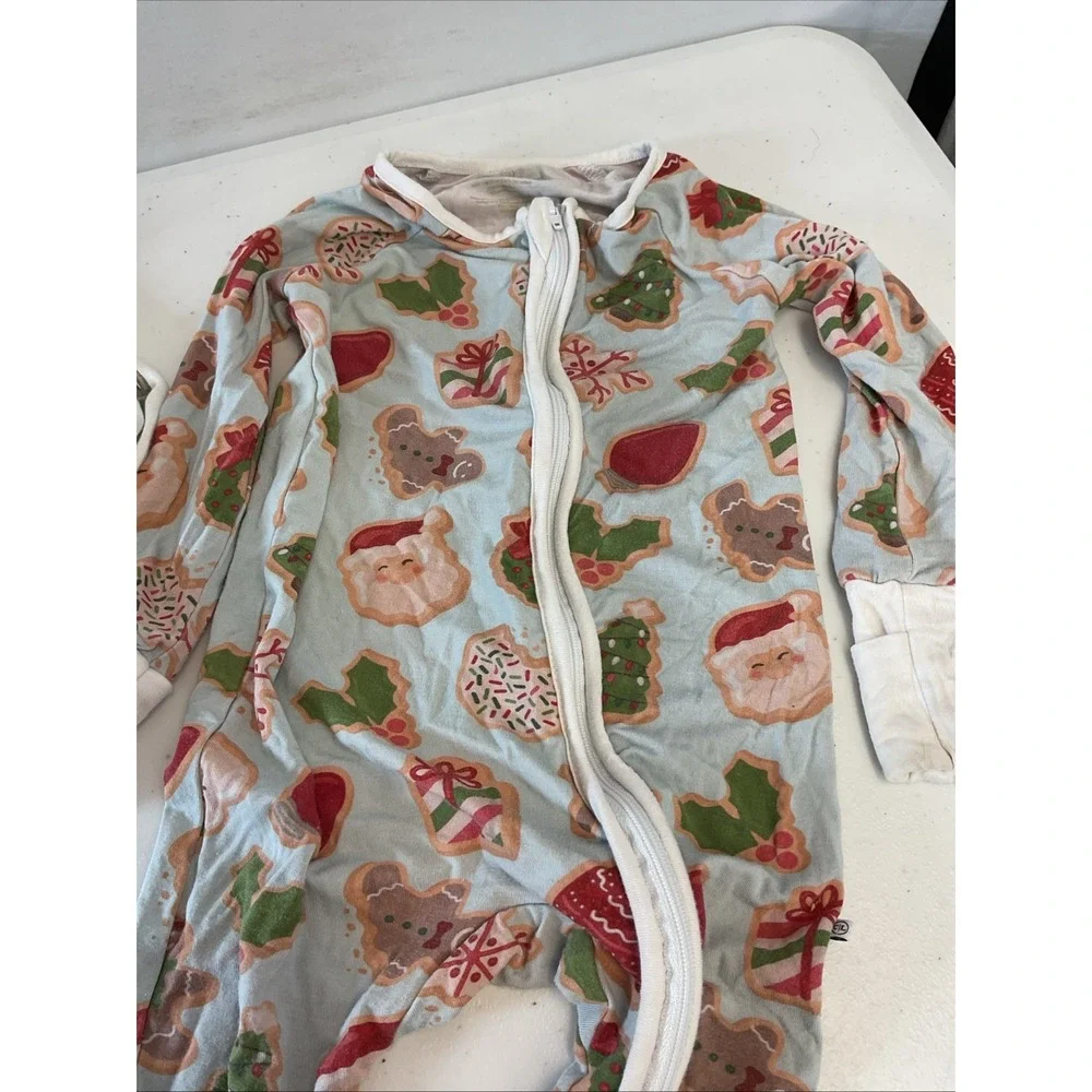 Lot of 2 Bamboo Sleeper/Outfit Angel Dear Caden Lane Xmas Tools Soft 12-18months
